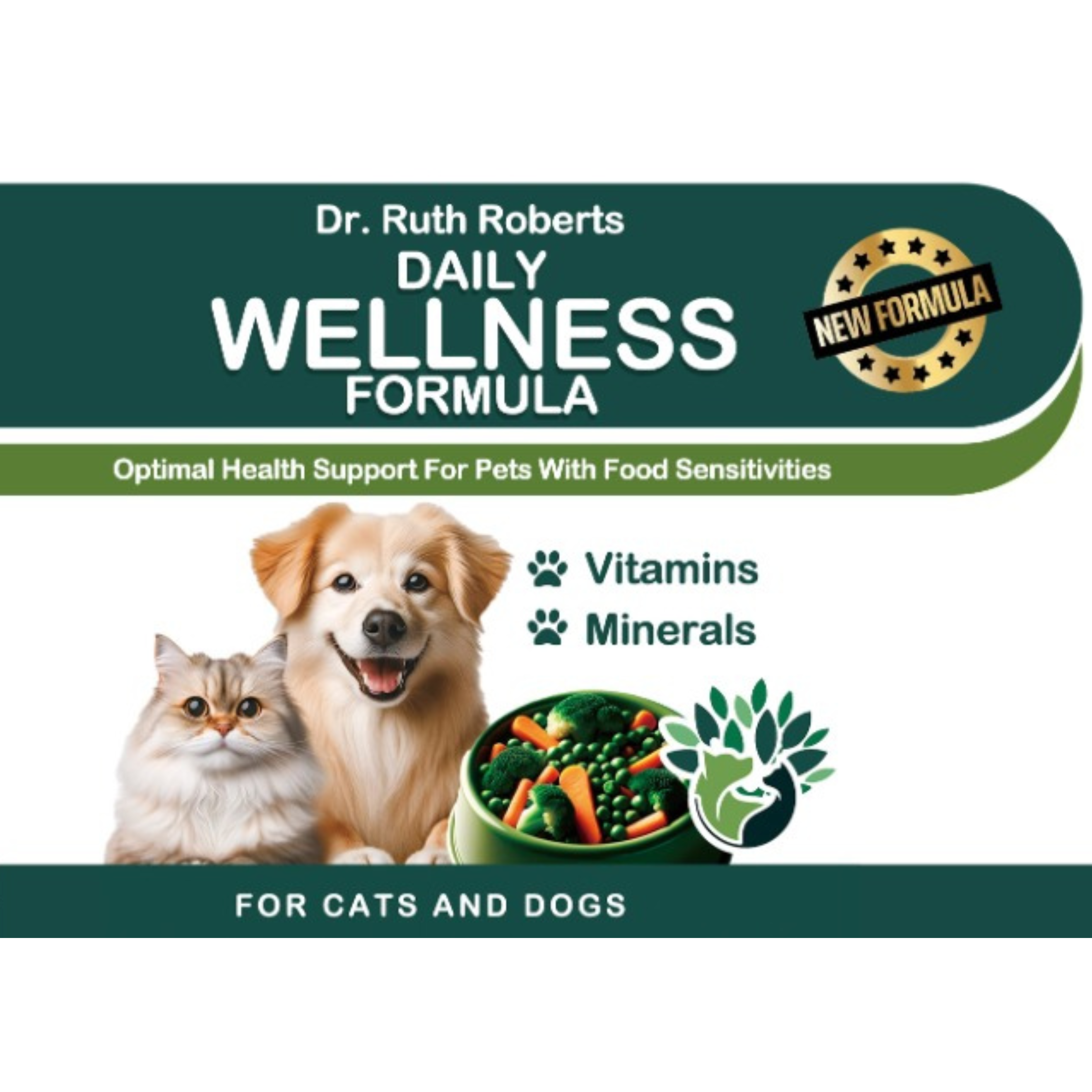 Holistic Homemade Dog and Cat Food Supplement + Multivitamin - Made for Beef & Pork Allergies