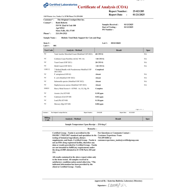 Holistic Homemade Dog and Cat Food Supplement + Multivitamin