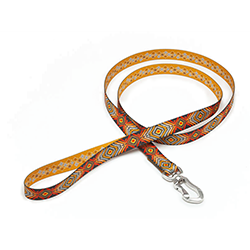 Dog leash with decorative pattern on a white background