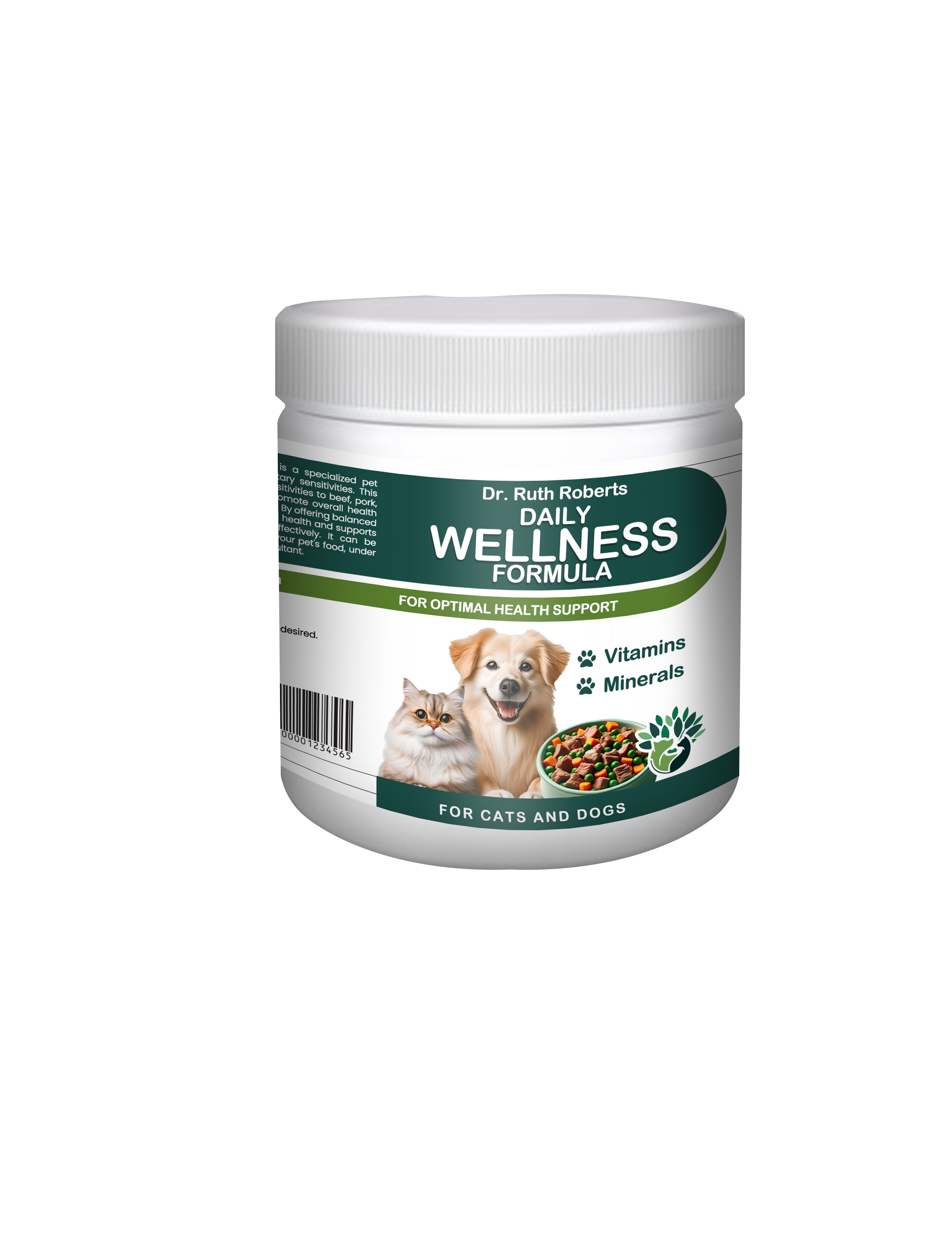 Holistic Homemade Dog and Cat Food Supplement + Multivitamin - Made for Beef & Pork Allergies