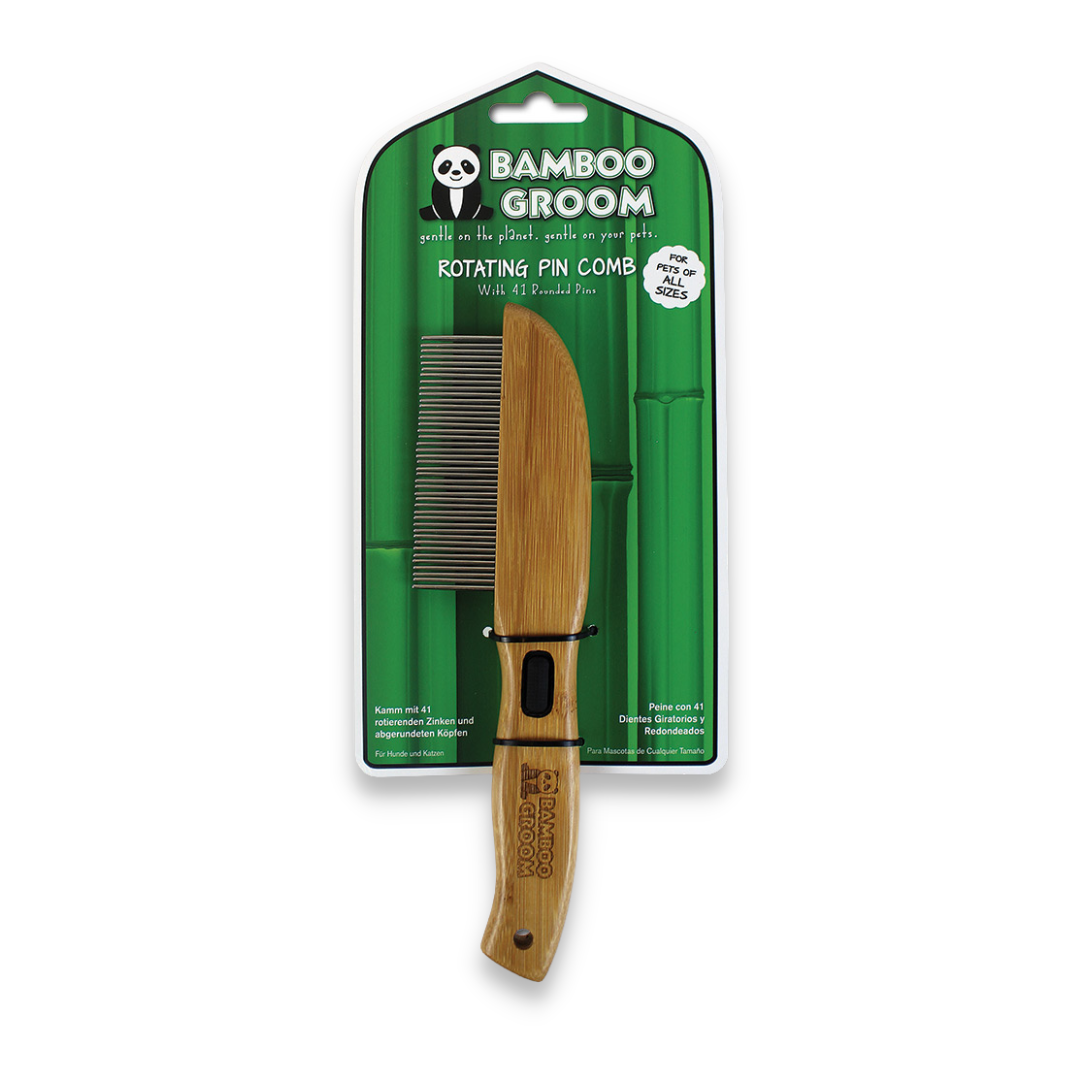 Pet Adventures Bamboo Groom Rotating Pin Comb