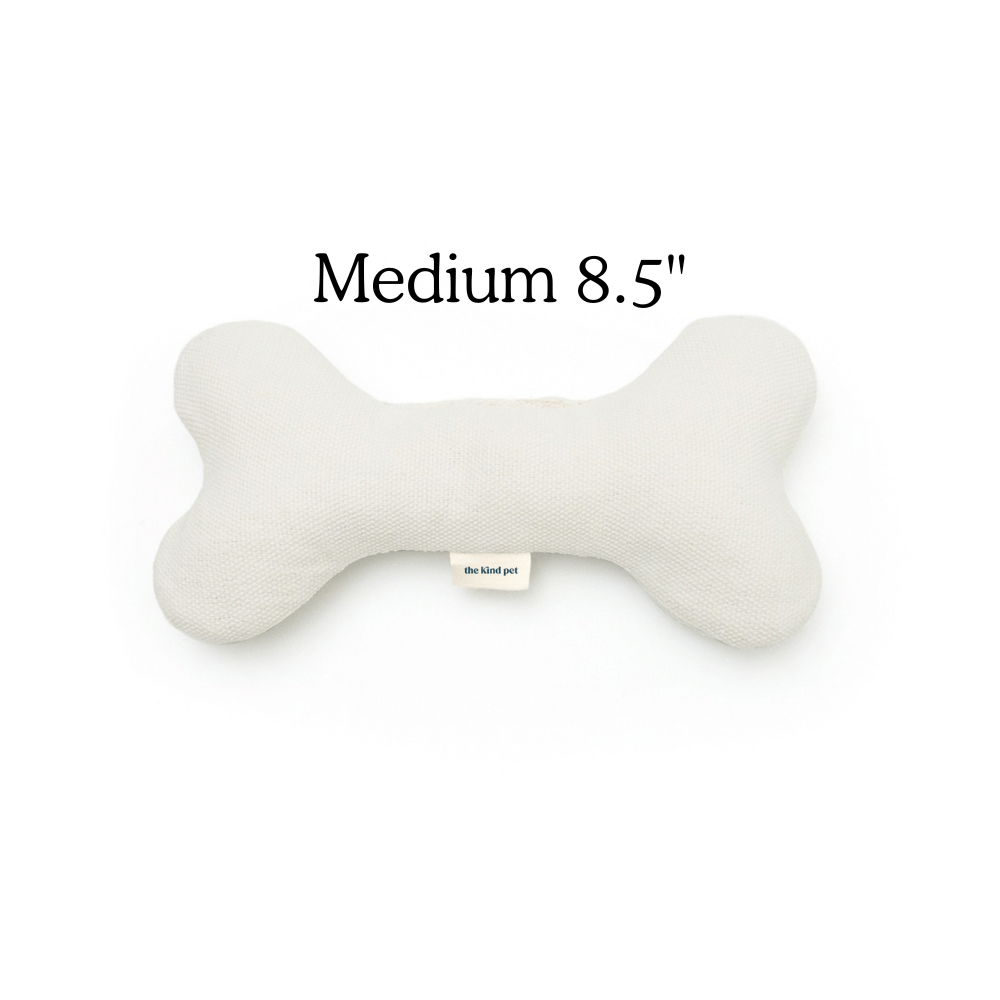 Boba & Vespa Plush Hemp Dog Bone Toy for Gentle Chewers | Soft & Squeaker Free