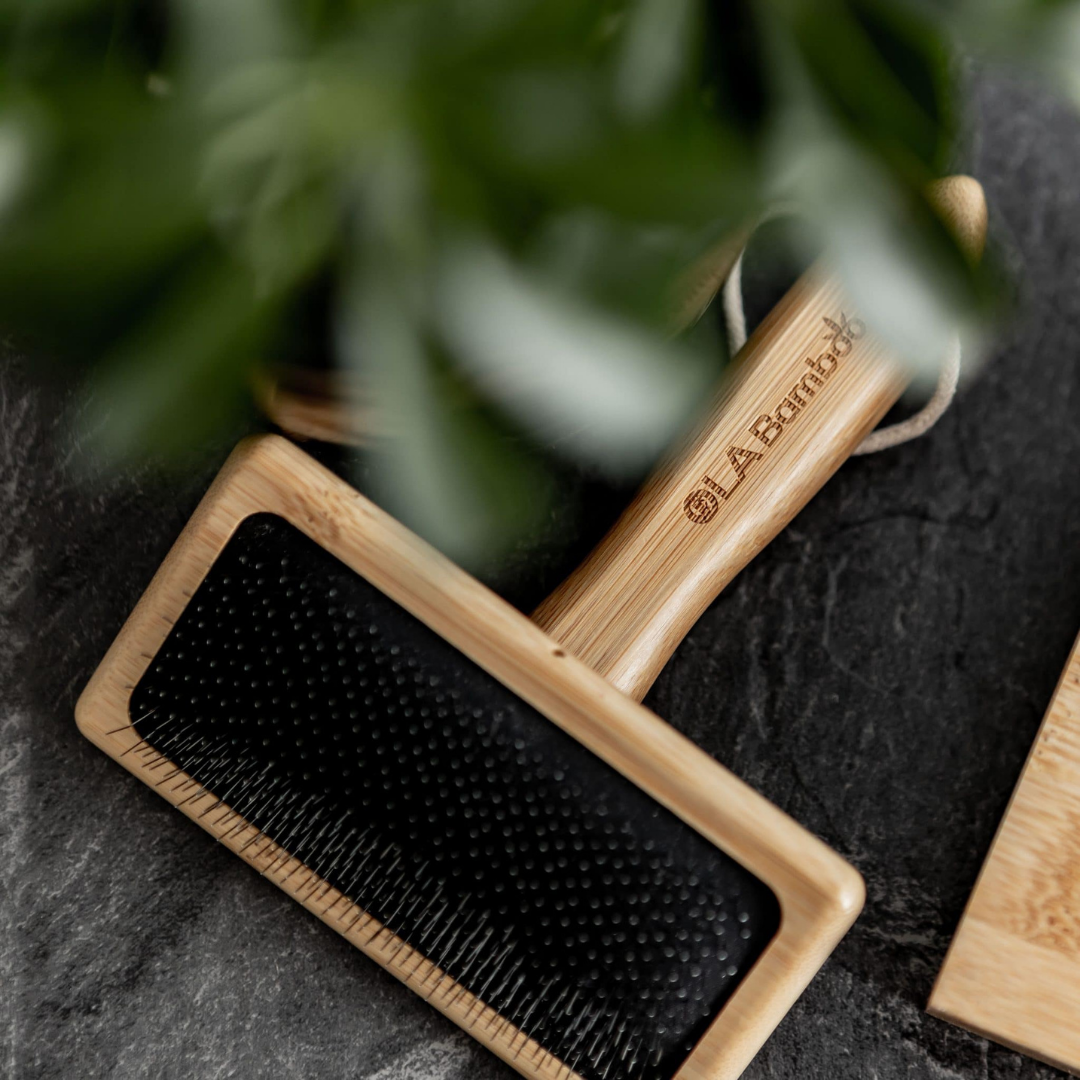 Bamboo Pet Brush with Plant