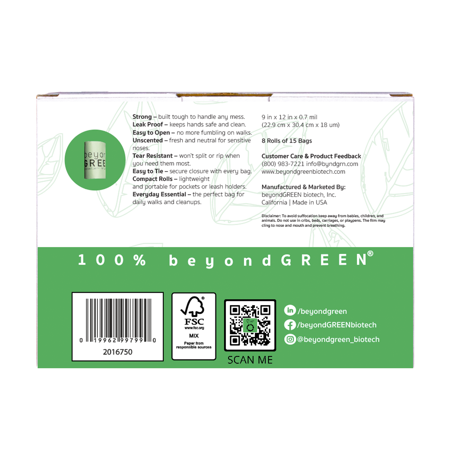 Compostable Dog Poop Bags - 750 Bags