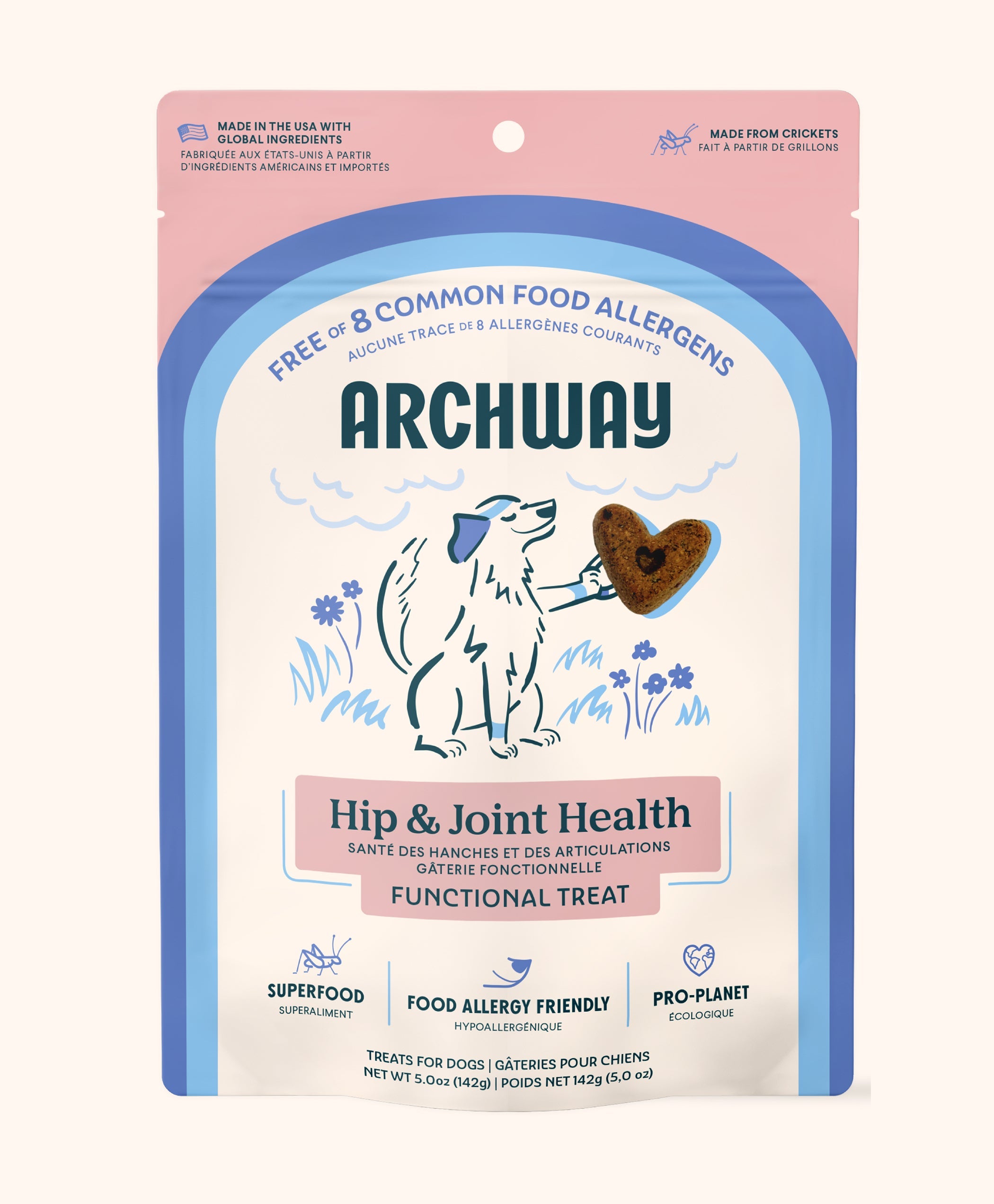 Archway Hip & Joint Health functional treat packaging for dogs on a white background