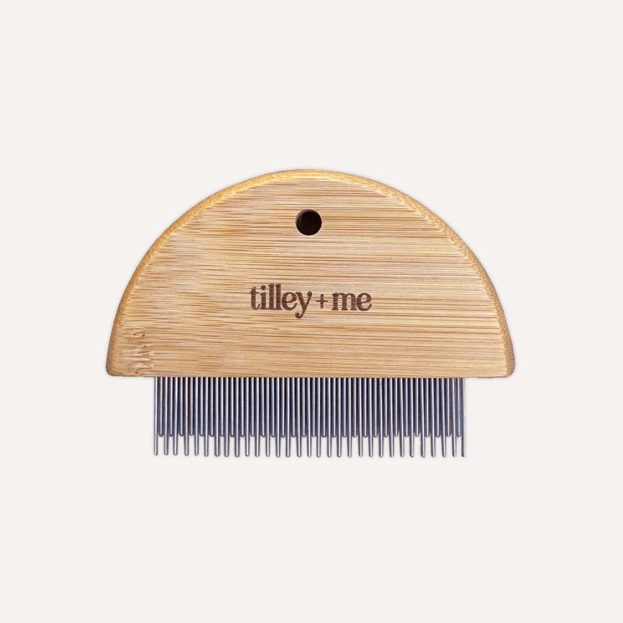 Bamboo Dog Grooming Comb & Flea Comb | Gentle Rotating Pin Comb