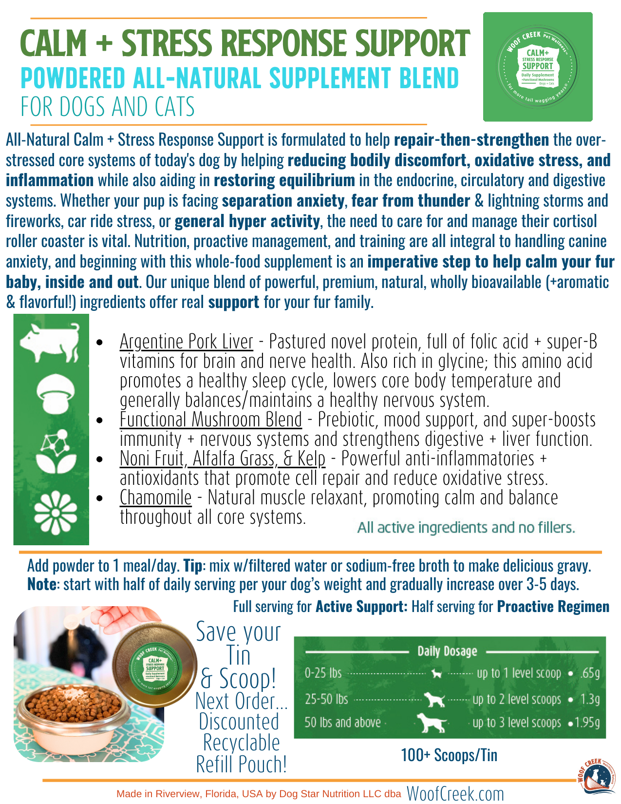 Calm + Stress Support | Natural Calming Supplement for Dogs & Cats