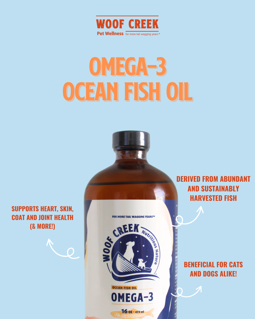 Omega-3 Ocean Fish Oil for Dogs + Cats