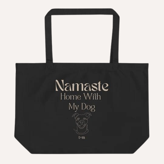 Organic Cotton Dog Mom Tote Bag - Namaste Home With My Dog