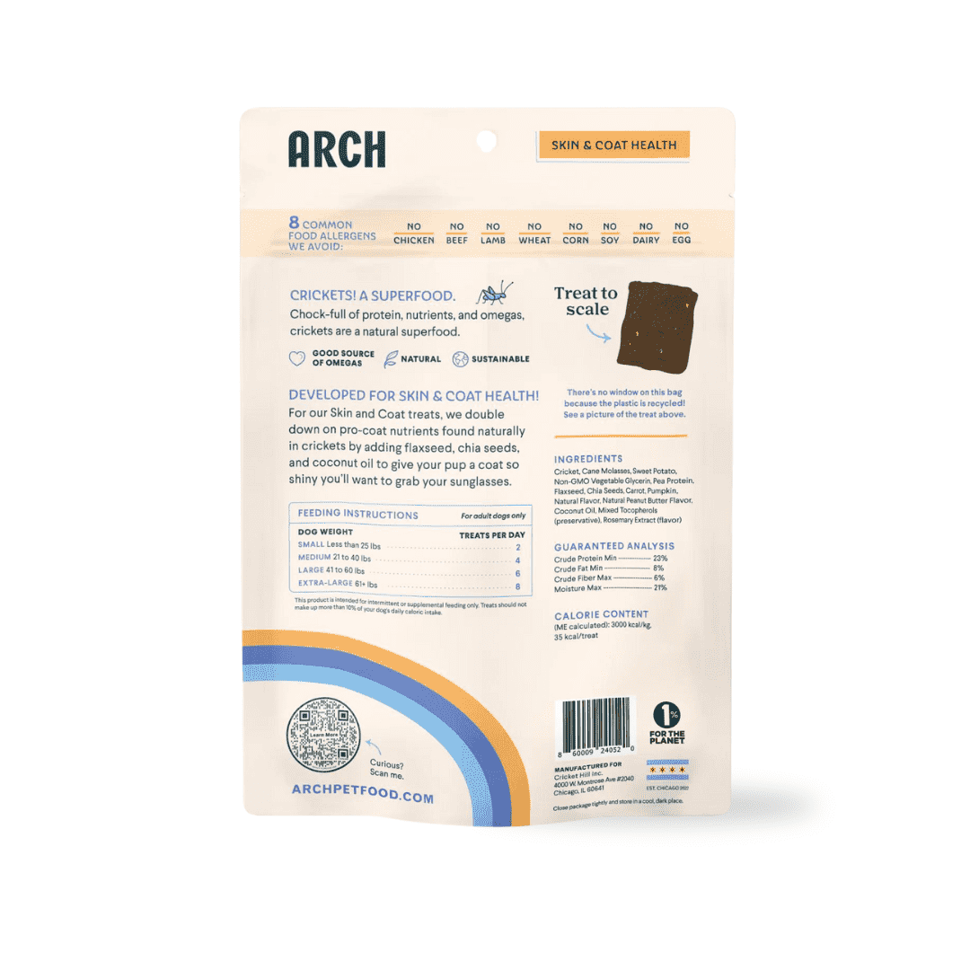 Skin and Coat Dog Treats with Cricket Protein