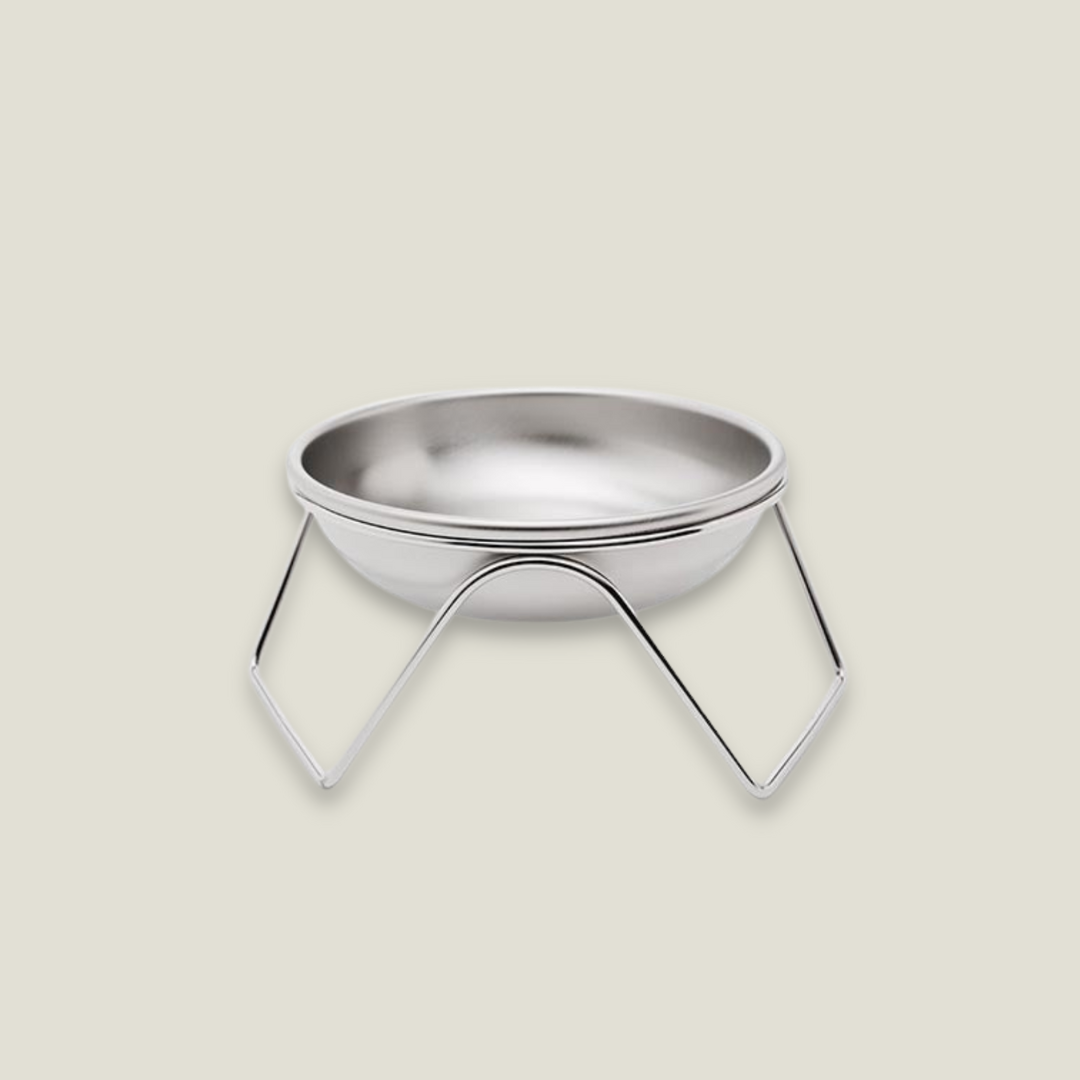 Stainless Steel Cat Bowl with Stand (for small dogs too!)