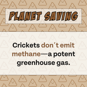 planet saving title and it says crickets don't' emit methane, a potent greenhouse gas.