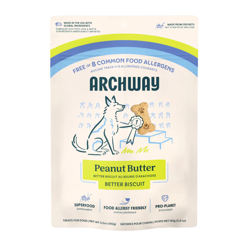 Archway Peanut Butter dog biscuit packaging on a white background