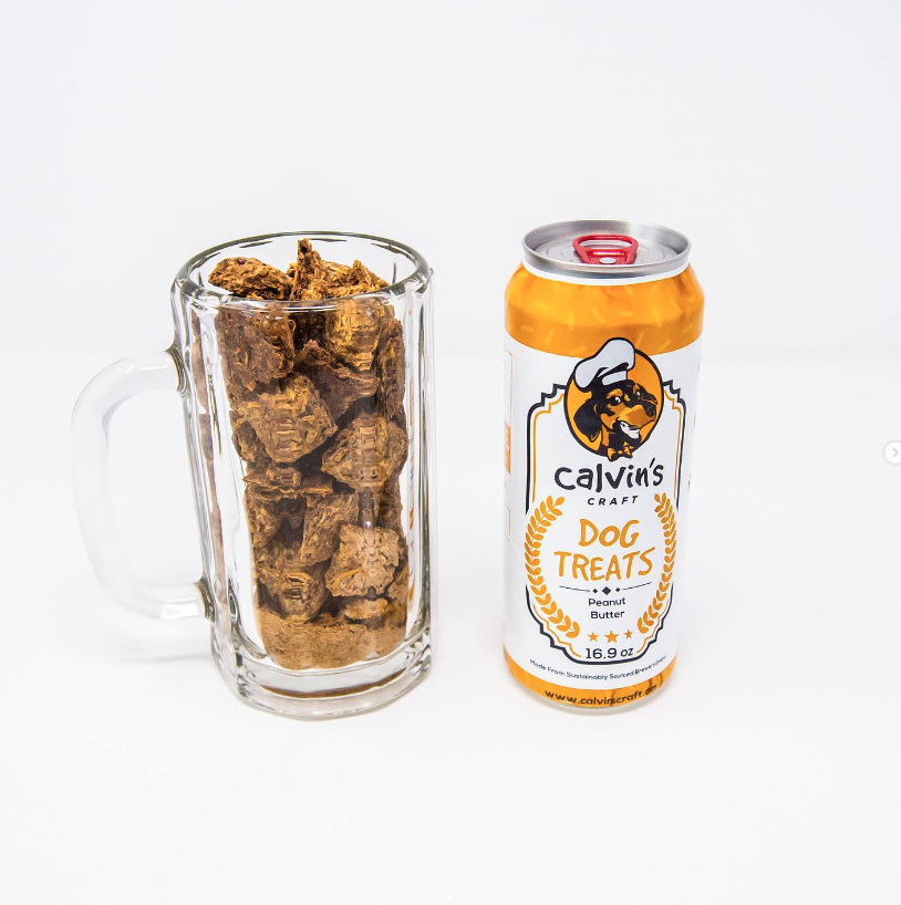 Upcycled Dog Treats Peanut Butter in a glass