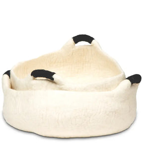 Handmade Wool Cat Bed with Handles (for small dogs too!)