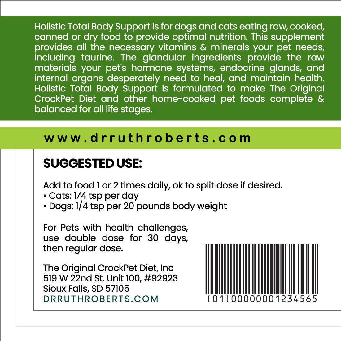 Holistic Homemade Dog and Cat Food Supplement + Multivitamin