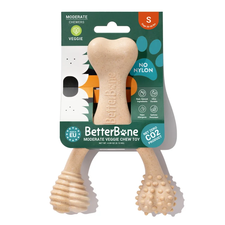 betterbone for moderate chewers in size small  displayed with hangtag on white background.