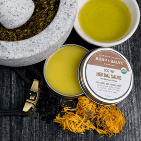 all natural paw balm for dogs - tin with oil
